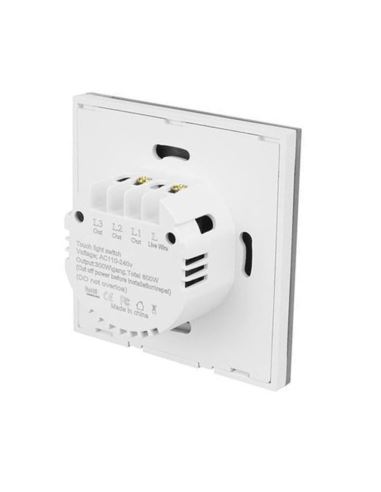 Wyłącznik światła dotykowy pojedyncz szklany biały