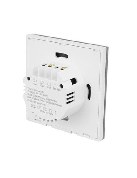 Wyłącznik światła dotykowy pojedyncz szklany biały