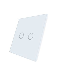 Wyłącznik światła dotykowy podwójny szklany biały