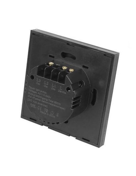 Wyłącznik światła dotykowy podwójny szklany czarny