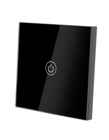 Wyłącznik światła dotykowy pojedyncz szklany czarn