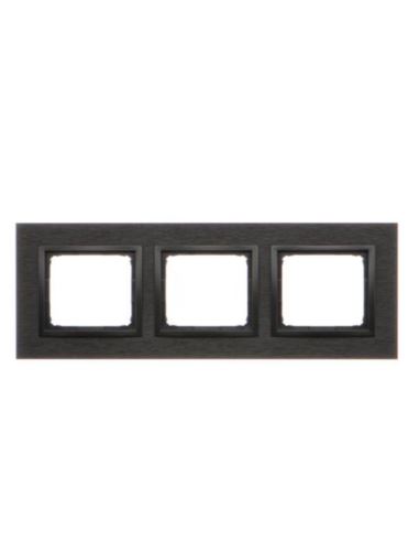 Simon54 Nature Ramka 3-krotna metalowa, Inox Dark