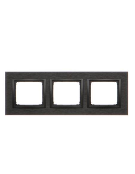 Simon54 Nature Ramka 3-krotna metalowa, Inox Dark