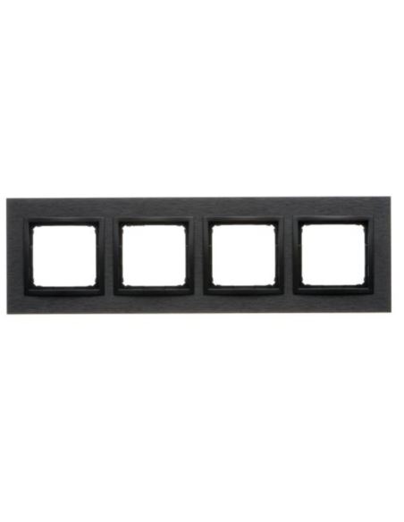 Simon54 Nature Ramka 4-krotna metalowa, Inox Dark