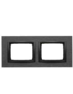 Simon54 Nature Ramka 2-krotna metalowa, Inox Dark