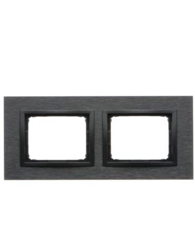 Simon54 Nature Ramka 2-krotna metalowa, Inox Dark