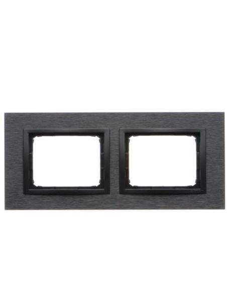Simon54 Nature Ramka 2-krotna metalowa, Inox Dark