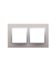 Simon54 Ramka podwójna metalowa satynowy blask