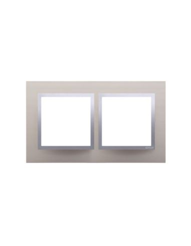 Simon54 Ramka podwójna metalowa satynowy blask