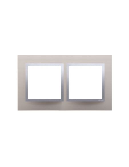 Simon54 Ramka podwójna metalowa satynowy blask