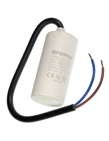 Kondensator rozruchowy 2uF 450V przewody bez śruby