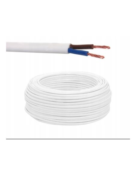 Przewód OMYp 2x0,5 300/500V biały płaski