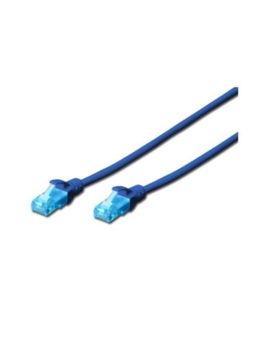 Kabel LAN kat5e 1m osłonka Patchcord niebieski