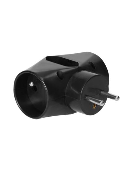 Rozgałęźnik elektryczny 2x2P+Z  1x2P/II czarny