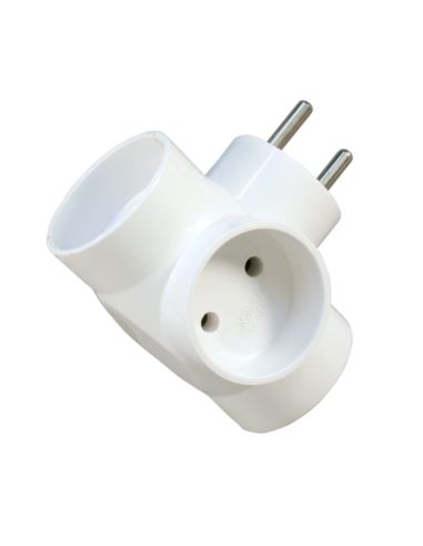 Rozgałęźnik elektryczny 3x2P biały R-30