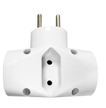 Rozgałęźnik elektryczny 2x2P+Z  1x2P/II biały