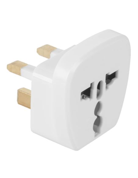 Adapter podróżny AC wt. Anglia - gn. Polska biały