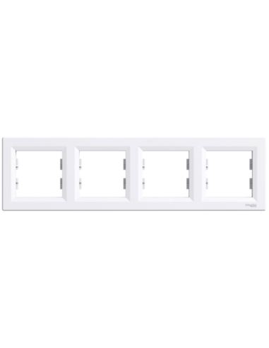 ASFORA Ramka 4-krotna pozioma  BIAŁA