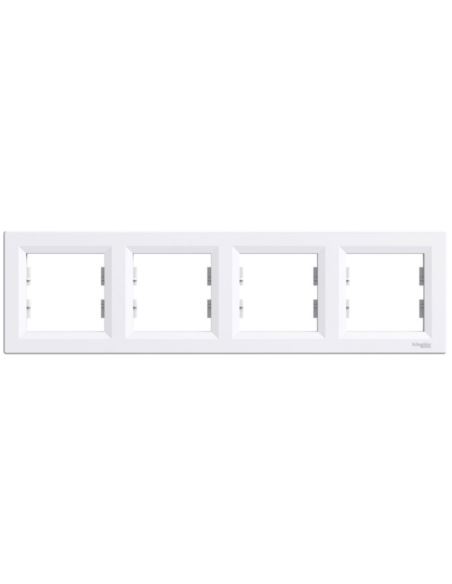 ASFORA Ramka 4-krotna pozioma  BIAŁA