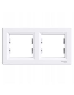 ASFORA Ramka 2-krotna pozioma  BIAŁA