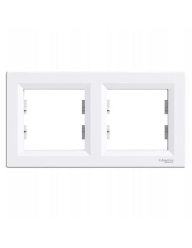 ASFORA Ramka 2-krotna pozioma  BIAŁA