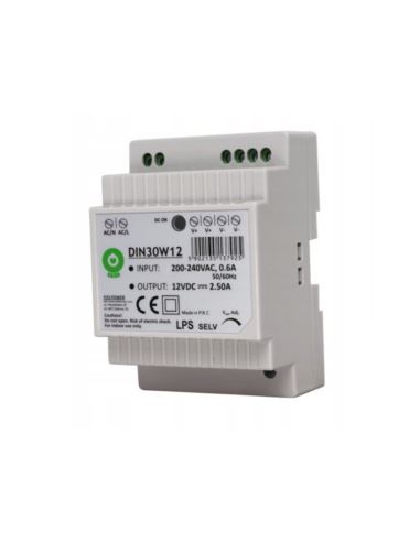 Zasilacz 12V DIN30W12 30W na szynę DIN reg