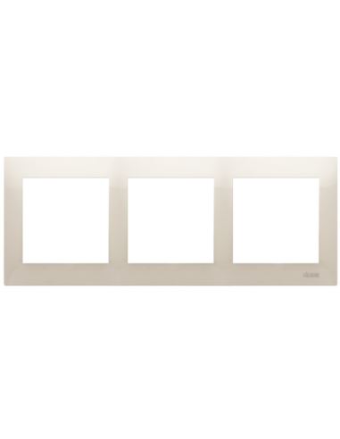Simon54 Ramka potrójna kremowa 3 pola