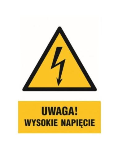 Tabliczka ostrzegawcza: Uwaga wysokie napięcie