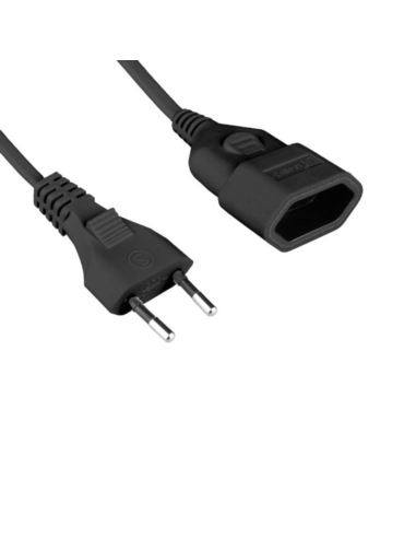 Przedłużacz 1 gniazdo - wtyk płaski 5m czarny