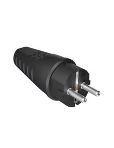 Wtyczka prosta czarna WT-54  PR 16A 220-240V