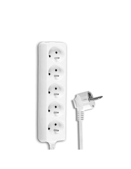 Przedłużacz 5 gniazd z uziemieniem 1,5m biały