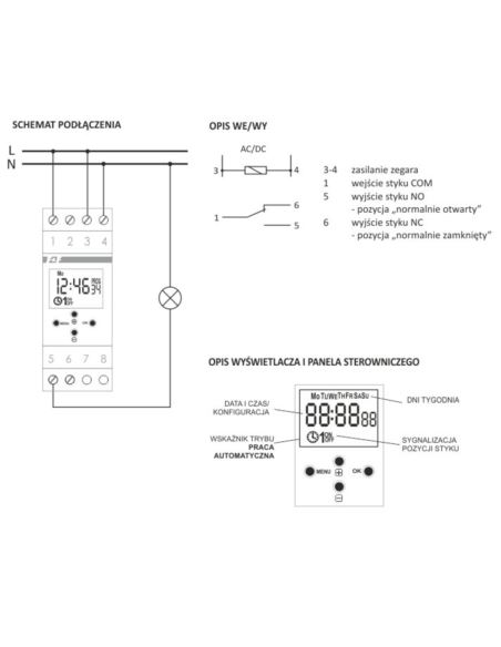 Zegar sterujący PCZ-525.4 astronomiczny 1-kan.