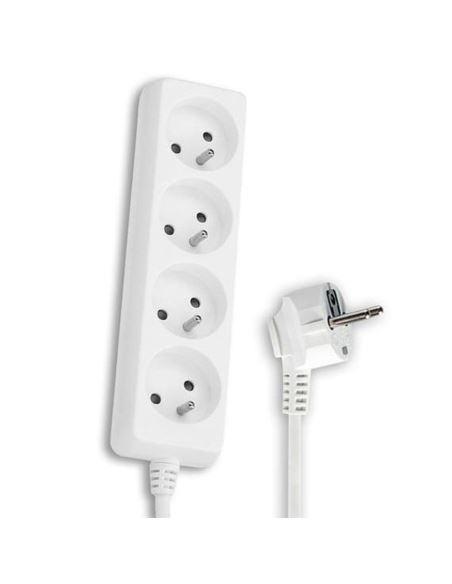 Przedłużacz 4 gniazda z uziemieniem 5m biały + wył