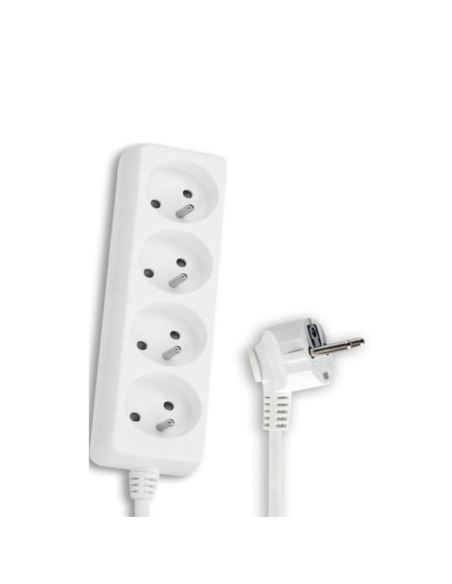 Przedłużacz 4 gniazda z uziemieniem 3m biały+wył.