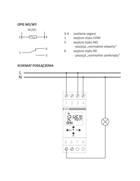 Zegar sterujący PCZ-524.3 astronomiczny 1-kan.