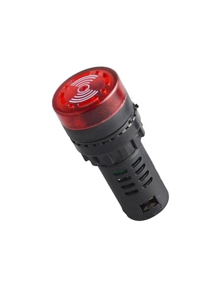 Kontrolka LED 220V czerwona 22mm AD16 z buzzerem