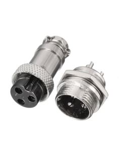 Złącze przemysł. skręcane GX12-3 pin wtyk gniazdo