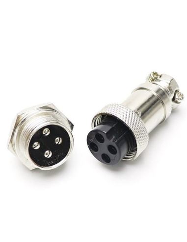 Złącze przemysł. skręcane GX12-4 pin wtyk gniazdo