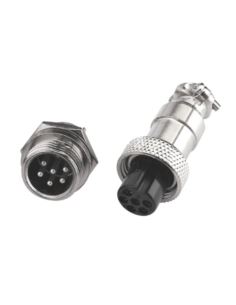 Złącze przemysł. skręcane GX12-6 pin wtyk gniazdo