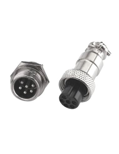 Złącze przemysł. skręcane GX12-6 pin wtyk gniazdo