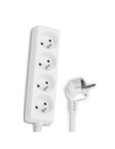 Przedłużacz 4 gniazda z uziemieniem 1,5m biały+wył