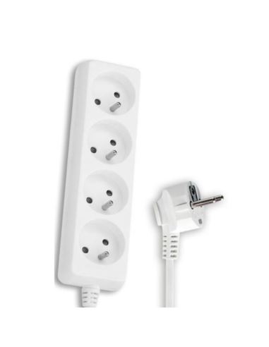 Przedłużacz 4 gniazda z uziemieniem 1,5m biały+wył