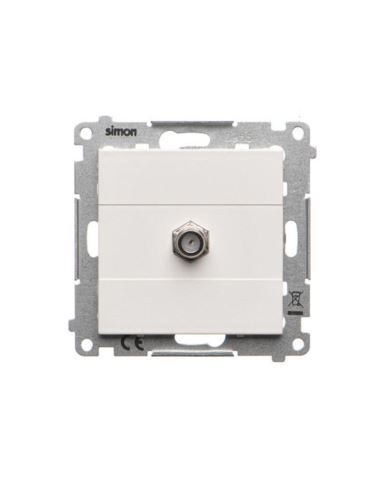 Simon55 gniazdo antenowe 1XF+ 1gn.komp.czarny mat