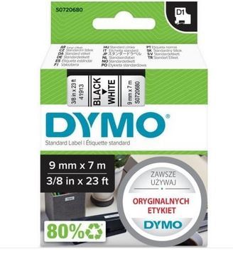 Taśma drukarki DYMO D1 - 9mm x 7m czarny / biały