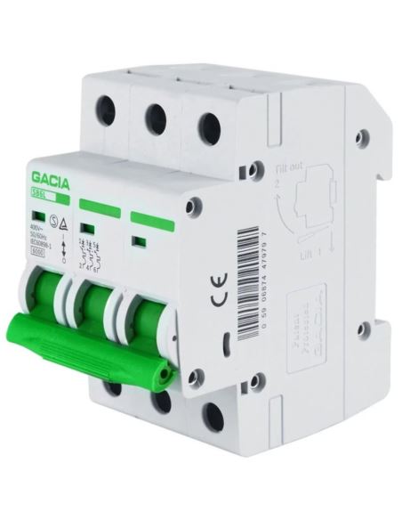 Wyłącznik nadprądowy GACIA B20A 3P 6kA 20A