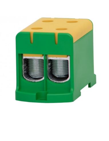 Złączka LZ 2x150/2x150mm2 żółt/ziel. na szynę TH35