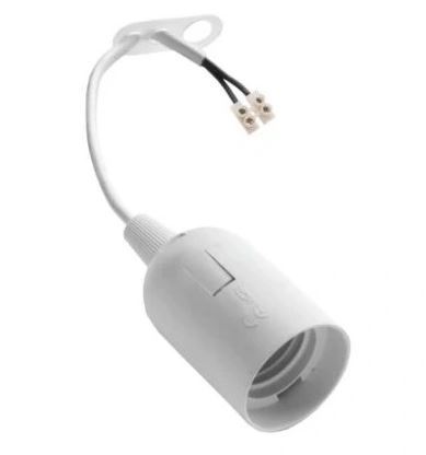 Oprawka termoplastyczna E27-6 z przewodem biała