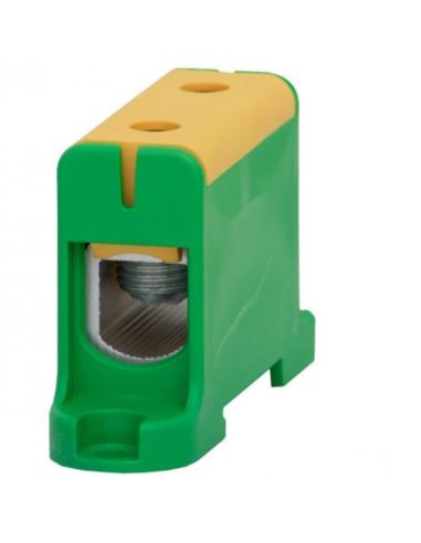 Złączka LZ 16mm2-95mm2 żółto-zielona na szynę TH35