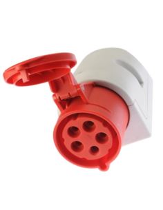 PCE Gniazdo siłowe stałe 32A 5P 400V IP44 czerwone