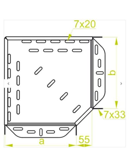Kolanko korytka 100x42 90 stopni KKL100H42 BAKS